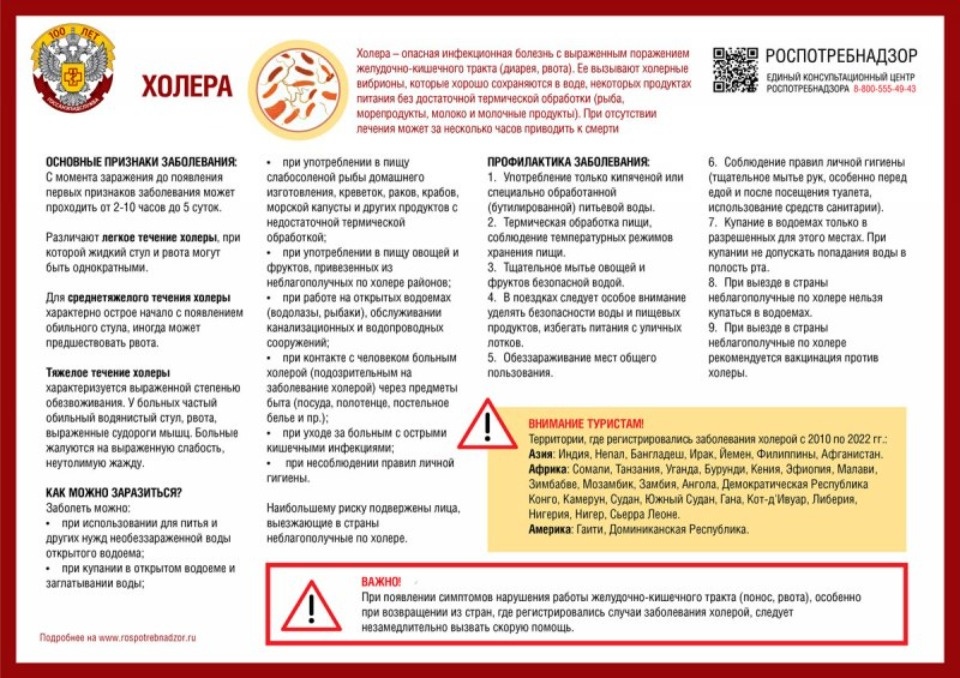 Памятку по профилактике холеры подготовил псковский Роспотребнадзор