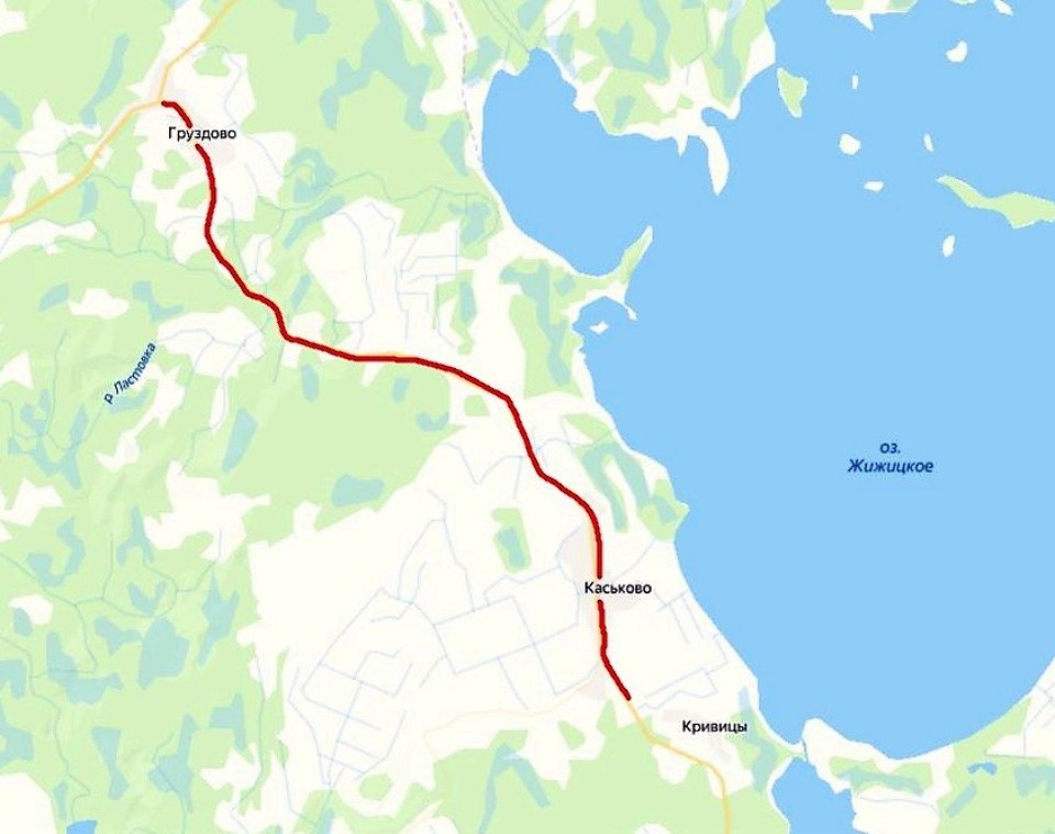 В Куньинском районе реконструируют дорогу между деревнями Груздово и Каськово