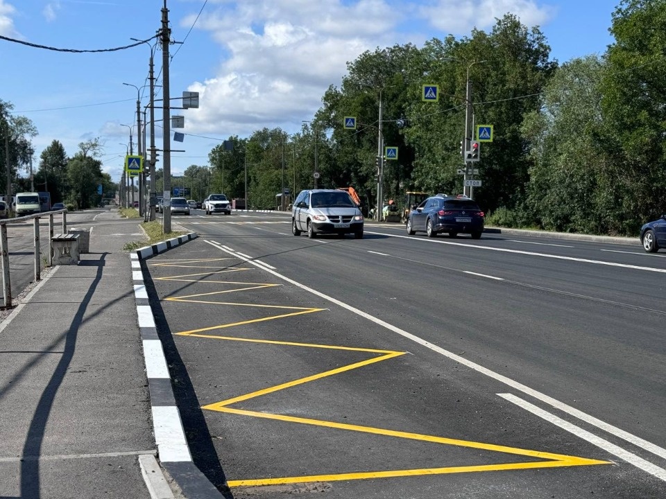 В Пскове завершился ремонт Крестовского шоссе 
