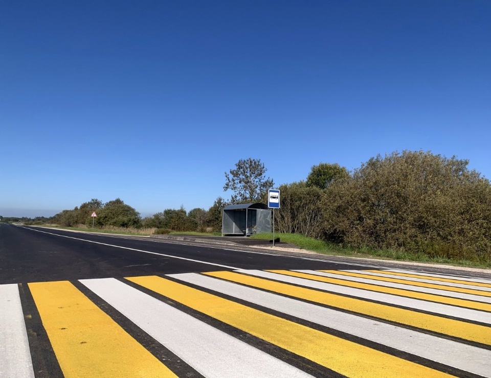 Участок дороги Остров – Новоржев в Островском районе отремонтировали по нацпроекту