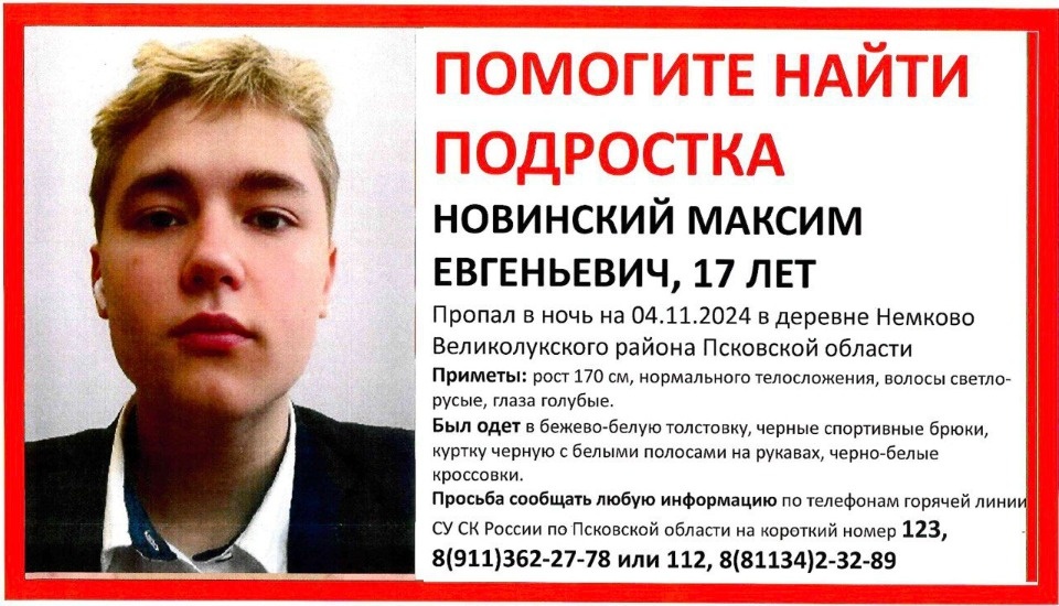Бастрыкин затребовал доклад по делу об исчезновении подростка в Псковской области Бастрыкин затребовал доклад по делу об исчезновении подростка в Псковской области