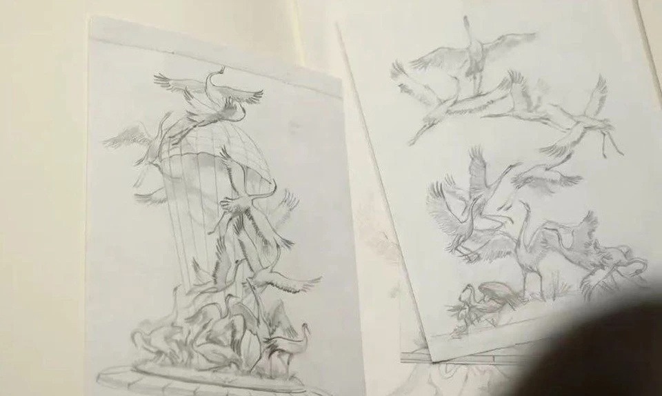 В Пскове могут установить скульптурную композицию с журавлями 