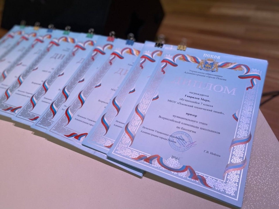 Победителей муниципального этапа Всероссийской олимпиады школьников наградили в Пскове Победителей муниципального этапа Всероссийской олимпиады школьников наградили в Пскове
