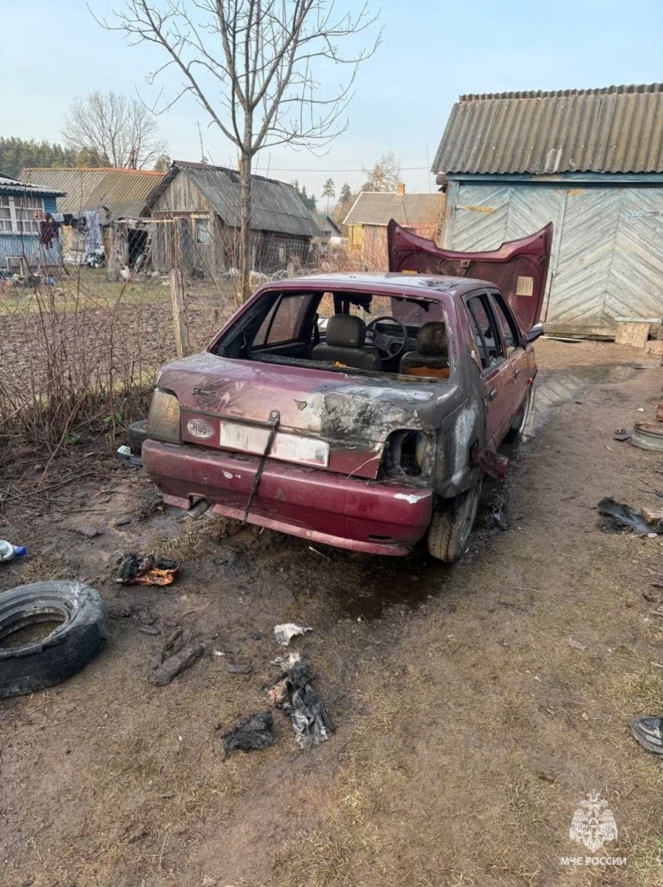 Автомобиль «Славута» горел в Опочецком районе Автомобиль «Славута» горел в Опочецком районе