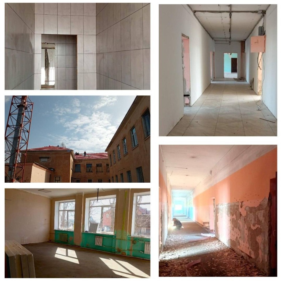 В школе №13 в Пскове уже завершена большая часть внутренней отделки помещений