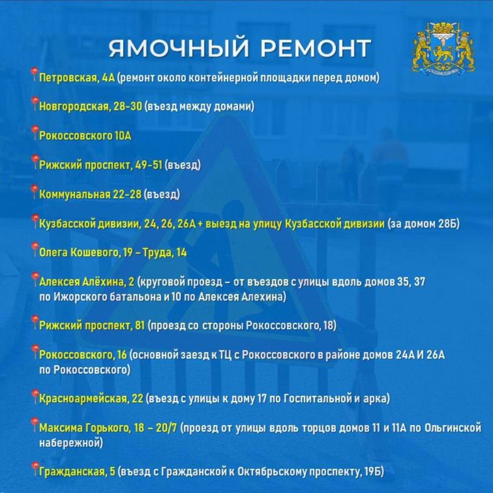 Ямочный ремонт проводится на улице Новгородской в Пскове Ямочный ремонт проводится на улице Новгородской в Пскове