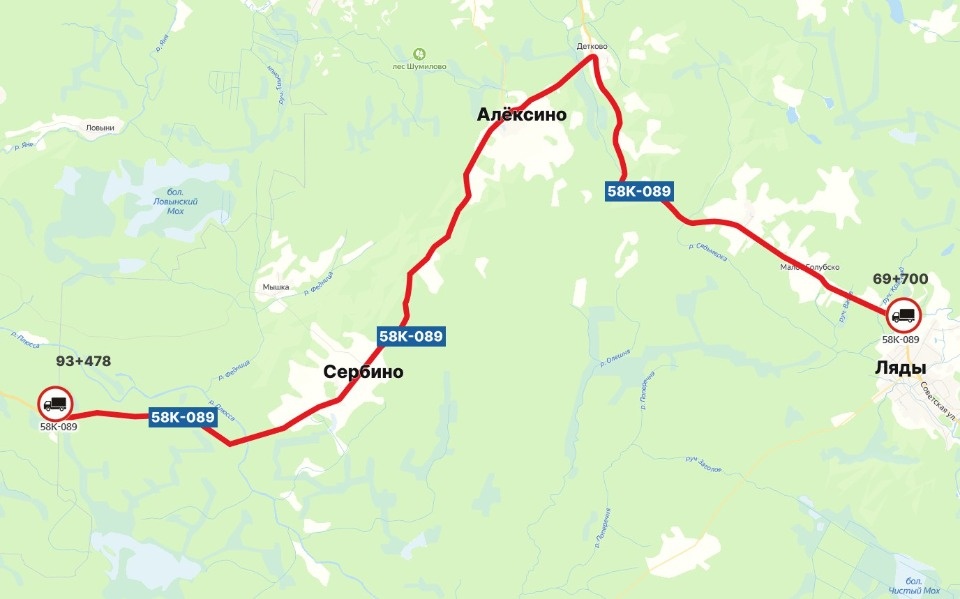 Движение грузовиков запретят по дороге «Заполье – Гдов» с 18 апреля