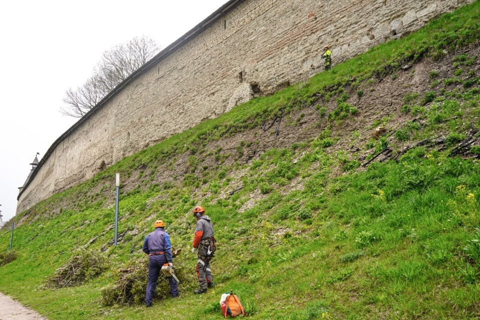 Псковский кремль благоустраивают к туристическому сезону 