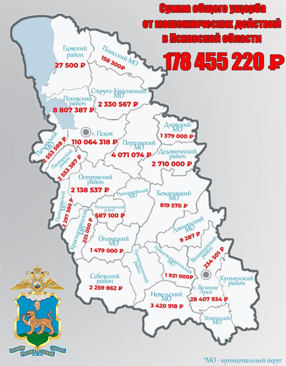 Почти 180 млн рублей лишились псковичи после общения с мошенниками за пять месяцев Почти 180 млн рублей лишились псковичи после общения с мошенниками за пять месяцев