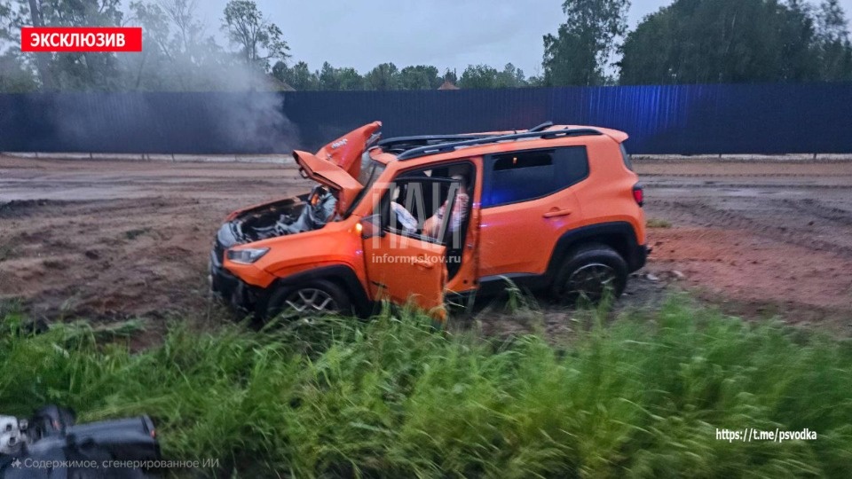 Пьяный водитель врезался в световую опору в Пскове Пьяный водитель врезался в световую опору в Пскове