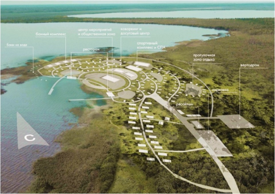 Загородный парк-отель на берегу озера с плавучими банями построят в Псковской области