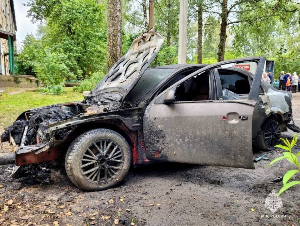 Автомобиль Ford Mondeo подожгли на улице Загородной в Острове Автомобиль Ford Mondeo подожгли на улице Загородной в Острове
