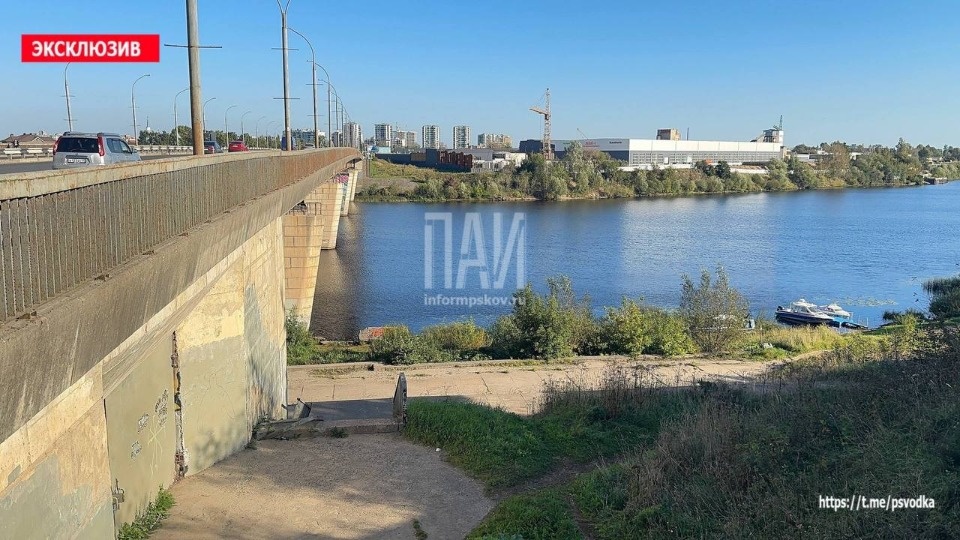 Пенсионерка упала с моста Александра Невского на Завеличье в Пскове Пенсионерка упала с моста Александра Невского на Завеличье в Пскове