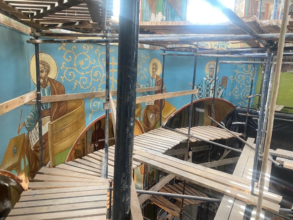 Специалисты практически отреставрировали росписи церкви Сорока Севастийских мучеников в Печорах