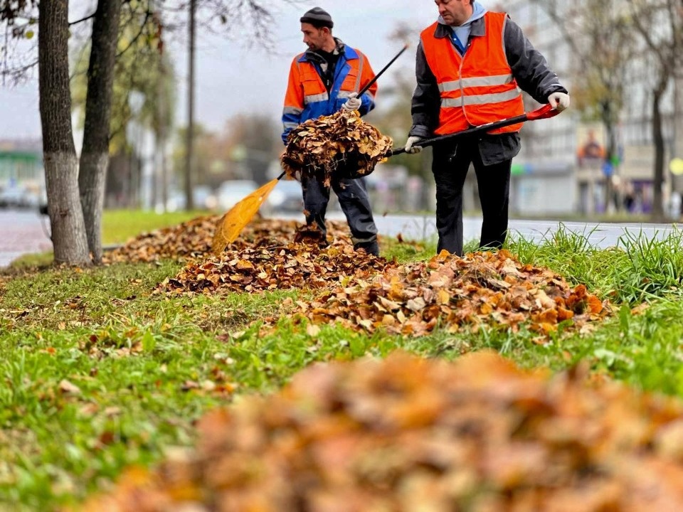 40 единиц техники задействованы в осенней уборке Пскова