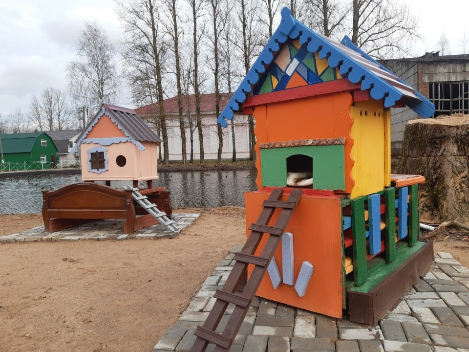 В великолукском Переслегино жители выстроили целый городок для кошек