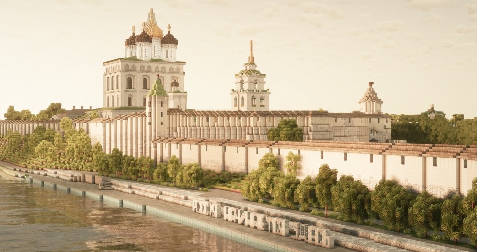Довмонтов город и Псковский кремль воссоздали в Minecraft