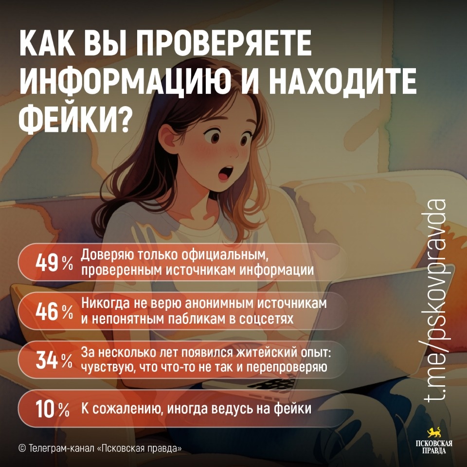 49% псковичей доверяют только официальным источникам информации