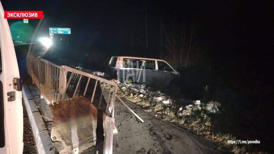 Двух человек госпитализировали после съезда автомобиля в кювет в Великолукском районе