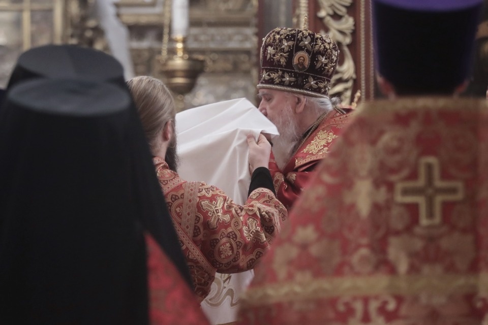 Мощи великомученика Георгия Победоносца встретили в Пскове 