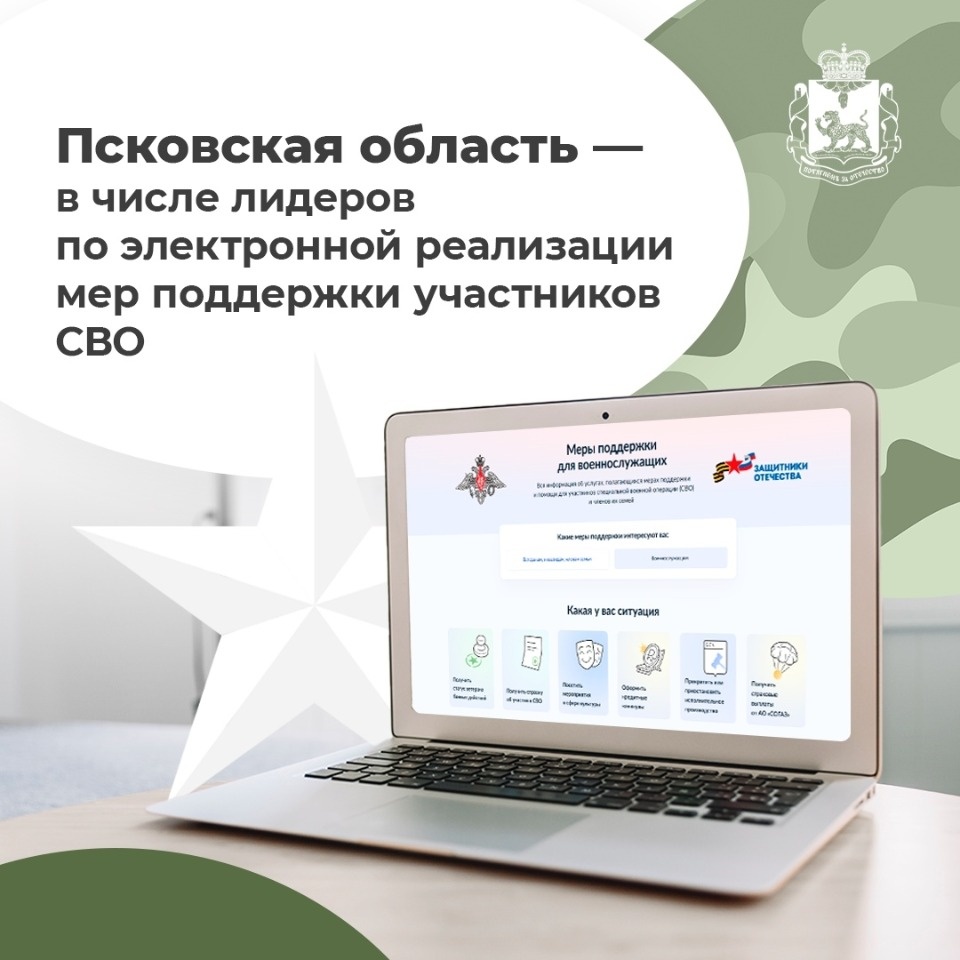 Псковская область стала одним из лидеров по электронной реализации мер поддержки участников СВО Псковская область стала одним из лидеров по электронной реализации мер поддержки участников СВО
