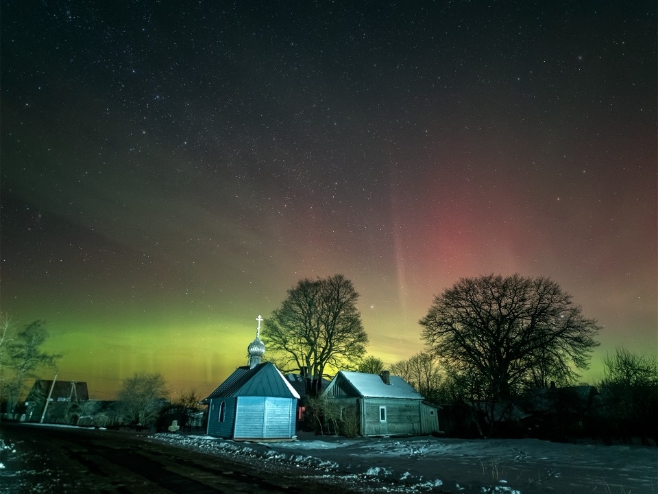 Полярное сияние запечатлел астроном-любитель в Гдовском районе 