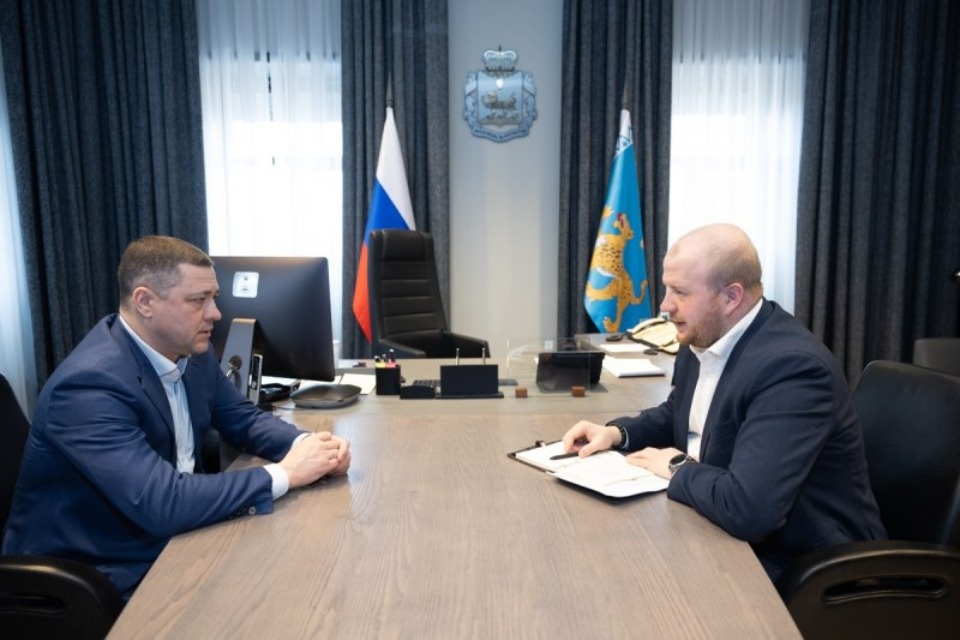 Михаил Ведерников и Борис Елкин обсудили модернизацию образовательной инфраструктуры в Пскове