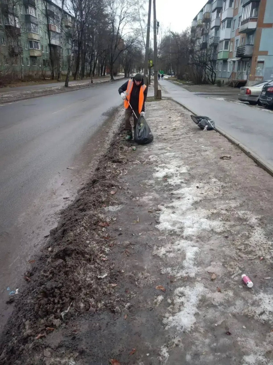 Коммунальные службы Пскова планируют убирать дворы по мере оттаивания