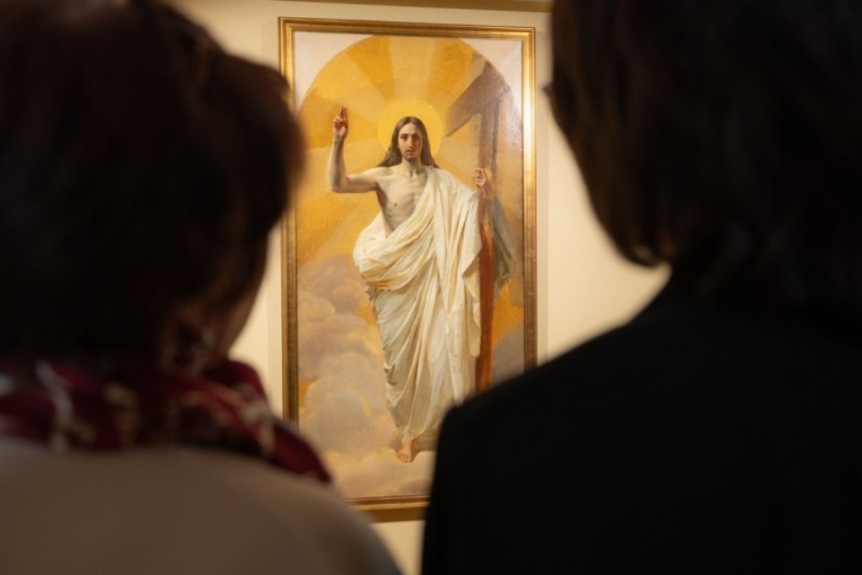 В Печорах открылась выставка одного шедевра – картины Брюллова «Христос Воскресший»