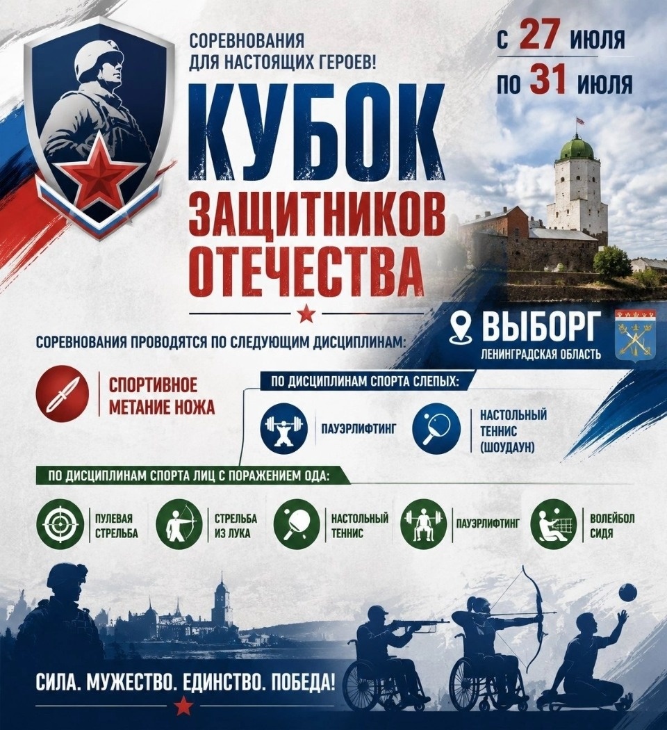 Принять участие в Кубке защитников Отечества приглашают псковских ветеранов СВО Принять участие в Кубке защитников Отечества приглашают псковских ветеранов СВО