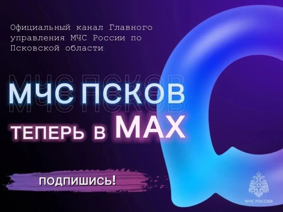 У ГУ МЧС России по Псковской области есть свой канал в МАХ У ГУ МЧС России по Псковской области есть свой канал в МАХ