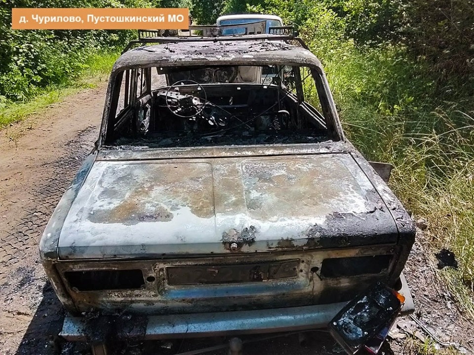Автомобиль ВАЗ-2106 сгорел в Пустошкинском районе Автомобиль ВАЗ-2106 сгорел в Пустошкинском районе