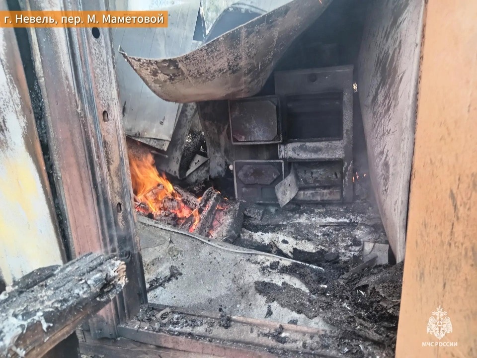 Гараж с двумя автомобилями и котельная сгорели в Невеле