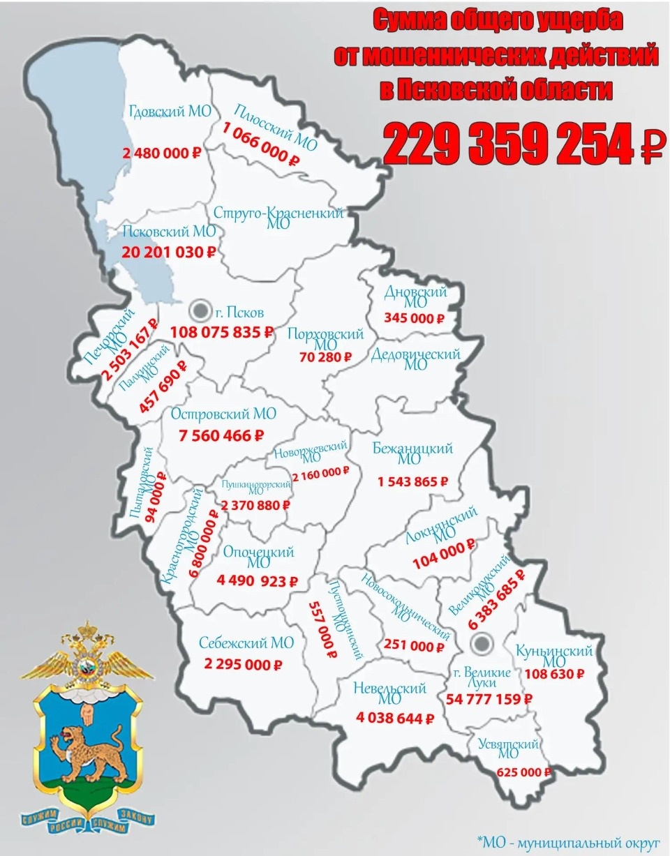 229 млн рублей украли мошенники у псковичей за восемь месяцев 229 млн рублей украли мошенники у псковичей за восемь месяцев