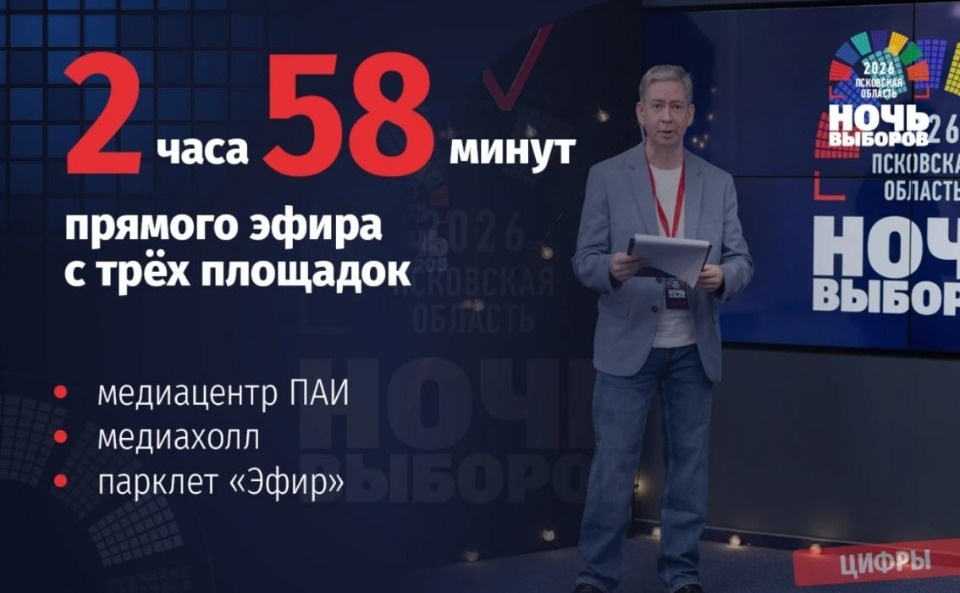 Опубликованы главные цифры «Ночи выборов - 2026» в Псковской области 